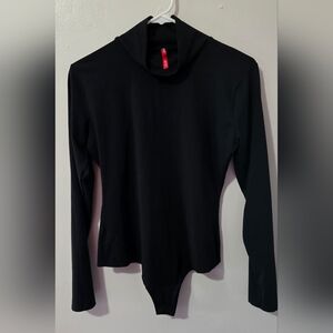 SPANX Black Long-Sleeve Mock Turtleneck Bodysuit